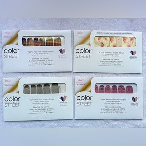 Lot of 4 Sets Color Street 100% Real Nail Strips Holiday Collection Christmas